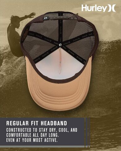 Hurley Men's Rincon Trucker Hat - Breathable Mesh Sides, Curved Bill, Adjustable Snap Closure - Trucker Hats for Men in Saudi Arabia