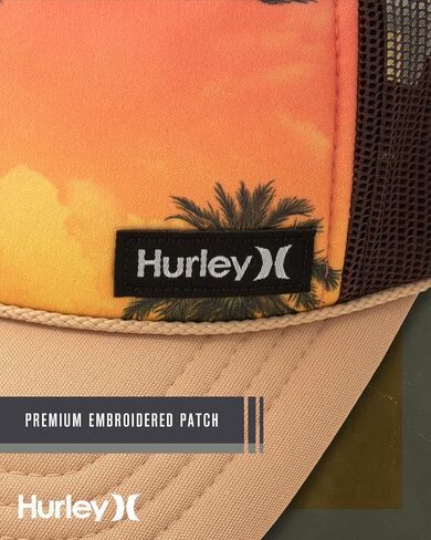 Hurley Men's Rincon Trucker Hat - Breathable Mesh Sides, Curved Bill, Adjustable Snap Closure - Trucker Hats for Men in Saudi Arabia