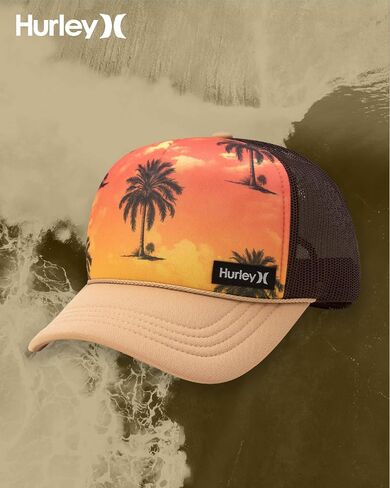 Hurley Men's Rincon Trucker Hat - Breathable Mesh Sides, Curved Bill, Adjustable Snap Closure - Trucker Hats for Men in Saudi Arabia