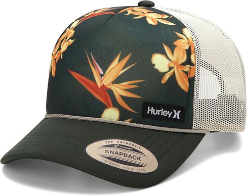 Hurley Men's Rincon Trucker Hat - Breathable Mesh Sides, Curved Bill, Adjustable Snap Closure - Trucker Hats for Men in Saudi Arabia