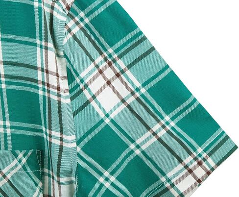 Men's Button Down Plaid Short Sleeve Work Casual Western Dress Shirt in Kuwait