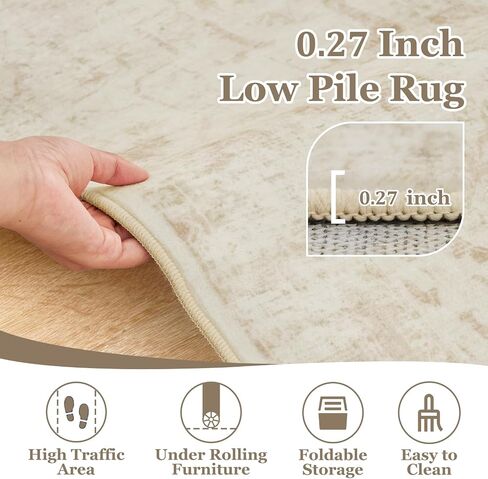 Moody Distressed 2x8 Runner Rugs for Hallways Entryway, Vintage Medallion Pinted Carpet Runner for Kitchen/Bedroom Bedside/Laundry Room/Bathroom Low Pile Washable Non Slip, Multi Brown/Olive in Saudi Arabia