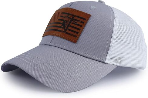 American Flag with Lineman Hats for Men, Adjustable Leather Patch Electrician Baseball Cap in Kuwait