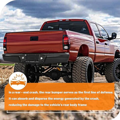 KUAFU Rear Bumper Compatible with 1997-2004 Dodge Dakota Model Step Bumper w/Bracket Without Sensor Hole Replacement for CH1103104 in Saudi Arabia