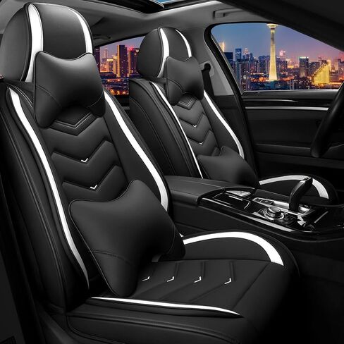 أغطية مقعد السيارة لـ Kia Soul 2010-2025 ، غطاء مقعد رياضي أنيق ، غطاء مقعد سيارة Nappa Leather Premium Nappa. أغطية مقعد السيارات مجموعات (فاخرة 2 مقاعد/أسود أزرق) in Kuwait