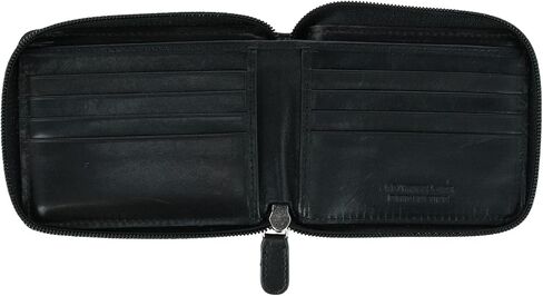 Mancini Mens Leather RFID Secure Zip Around Wallet in Saudi Arabia