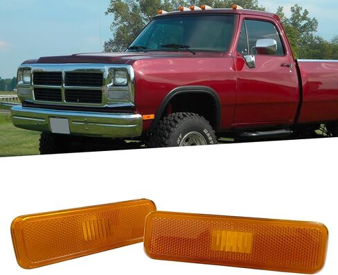 Amber Lens Front Signal Side Marker Light Lamp Compatible with Dodge Ram Plymouth Ramcharger Pickup Truck Replace #3587436 in Saudi Arabia