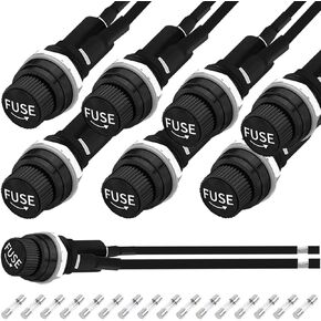 8 PCS لوحة Mount Fuse Holder 6x30mm 12V DC 250V AC مقاوم للماء مقاوم للماء العوامل المسمار حاملي الصمامات مع الأسلاك المسلحة مسبقا 120 مم/4.72inch 20awg 16pcs 10A/15A الأنبوب الزجاجي in Kuwait