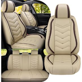 Car Seat Covers Fit for Porsche Cayenne e-Hybrid 2000-2025, Stylish Sport Seat Covers, Waterproof Wear-Resistant Premium Nappa Leather Car Seat Cover.(2 Pcs Front/Black White) in Kuwait