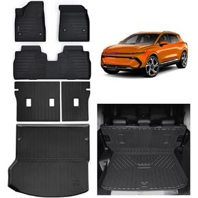 سجادات الأرضية وبطانات الحمولة لسيارة Hyundai KONA 2024 (الطراز الكهربائي غير المناسب)، TPE للحماية من جميع الأحوال الجوية، بطانات أرضية السيارة للصف الأول والثاني ملحقات حصيرة صندوق السيارة - أسود in Kuwait