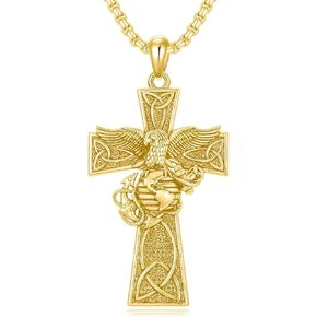 قلادة المارينز كروس للرجال 925 الجنيه الاسترليني سيلفر مارينز مجوهرات عيد ميلاد سلتيك للزوج الأب in Kuwait