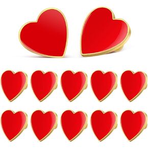 Amosfun 12Pcs Brooch Pins for Women Fashion Valentines Day Heart Brooches and Pins Love Heart Brooches Heart Lapel Pin for Valentines Day Wedding Party Favors in Saudi Arabia