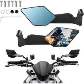 Motorcycle Mirrors Universal Foldable Rotating Rear View Mirror Stealth Wind Wing Side Mirror for Kawasaki Z400 Z650 Z900 1290 Super Duke R Evo ABS 390 Duke Street Bike Yamaha MT-07(10mm,8mm) in Kuwait
