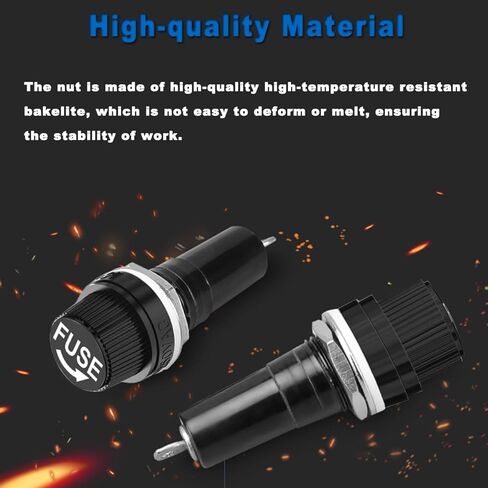 8 Pcs Panel Mount Fuse Holder 6x30mm 12V DC 250V AC Waterproof Weatherproof Screw Cap Fuse Holders with Pre-Soldered Wires 120MM/4.72inch 20AWG 16PCS 10A/15A Glass Tube Fuses in Kuwait