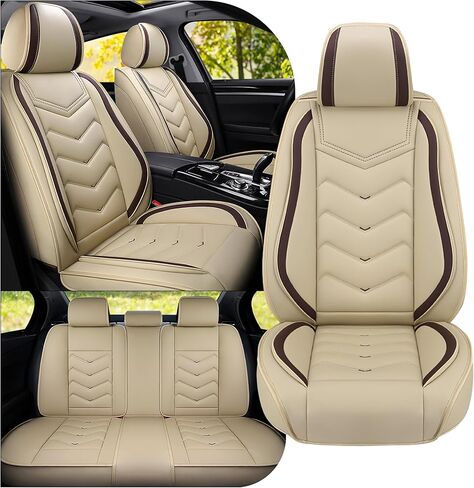 Car Seat Covers Fit for Porsche Cayenne e-Hybrid 2000-2025, Stylish Sport Seat Covers, Waterproof Wear-Resistant Premium Nappa Leather Car Seat Cover.(2 Pcs Front/Black White) in Saudi Arabia