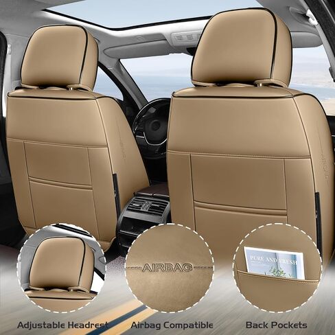 تغطي المقعد مجموعة كاملة مناسبة ل Chevy Chevrolet Equinox EV 2024 2025 ، أغطية مقعد السيارة الجلدية ، واقي مقعد السيارة المقاوم للماء ، وسائد مقعد السيارة القابلة للتنفس (5 مقاعد ، أسود) in Saudi Arabia