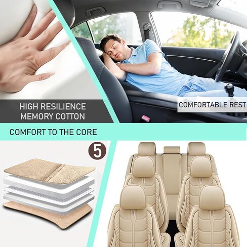 أغطية مقعد السيارة مناسبة لأكسيا GMC Acadia 2016-2025،7 مقعد مقعد مقعد ، وأغطية مقعد للسيارات من جلود ماء غير قابلة للتنفس. in Kuwait