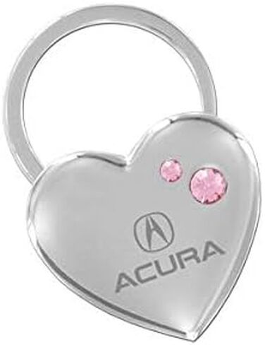 Acura Chrome Heart -keychain Swarovski Pink Crystals حلقة مفتاح in Saudi Arabia