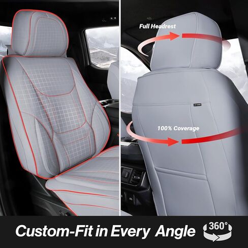 Coverland Custom Car Seat Covers Compatible with 2015-2025 Ford F-150 Super, SuperCrew - Premium Leather Non-Slip Memory Foam Waterproof Seat Cover Custom Interior Protector [Full Set Seat-Dark Gray] in Kuwait