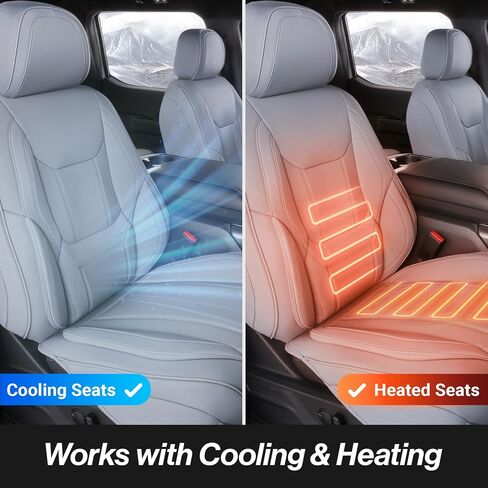 Coverland Custom Car Seat Covers Compatible with 2015-2025 Ford F-150 Super, SuperCrew - Premium Leather Non-Slip Memory Foam Waterproof Seat Cover Custom Interior Protector [Full Set Seat-Dark Gray] in Kuwait