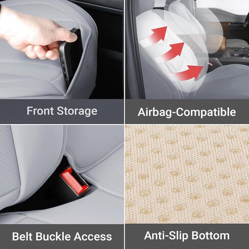 Coverland Custom Car Seat Covers Compatible with 2015-2025 Ford F-150 Super, SuperCrew - Premium Leather Non-Slip Memory Foam Waterproof Seat Cover Custom Interior Protector [Full Set Seat-Dark Gray] in Kuwait