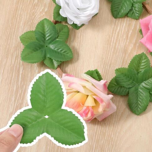 50 PCS الأوراق الاصطناعية ، الورود المزيفة الحريرية الحرف الخضراء ، ديكورات حفل زفاف عيد الميلاد ، تنبع أوراق الزفاف من أجل الباقات ، أكاليل الزهور ، أكاليل ، ترتيبات زهرية ، DIY (3 أوراق 2.95 "/ 7.5 سم) in Kuwait