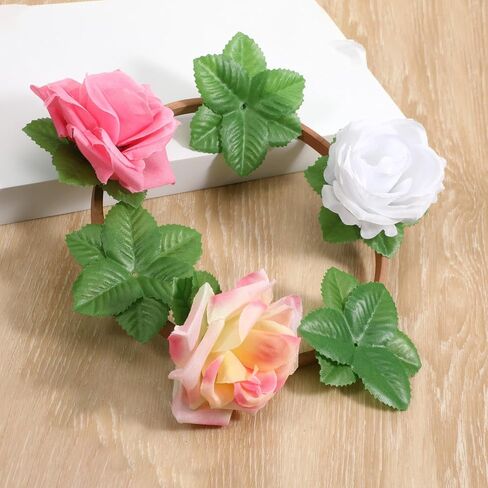 50 PCS الأوراق الاصطناعية ، الورود المزيفة الحريرية الحرف الخضراء ، ديكورات حفل زفاف عيد الميلاد ، تنبع أوراق الزفاف من أجل الباقات ، أكاليل الزهور ، أكاليل ، ترتيبات زهرية ، DIY (3 أوراق 2.95 "/ 7.5 سم) in Kuwait