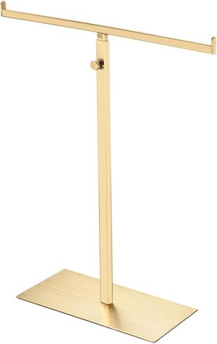 حامل عرض محفظة قابلة للتعديل-قلادة من الفولاذ المقاوم للصدأ T-Bar ، وحامل سوار ، ومنظم خطاف مزدوج لشاشة الطاولة أو المتجر ، أسود in Kuwait