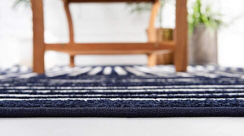 Sabrina Soto Outdoor Collection Area Rug-Prescott, 8 ft x 10 ft, Navy Blue/Ivory in Saudi Arabia