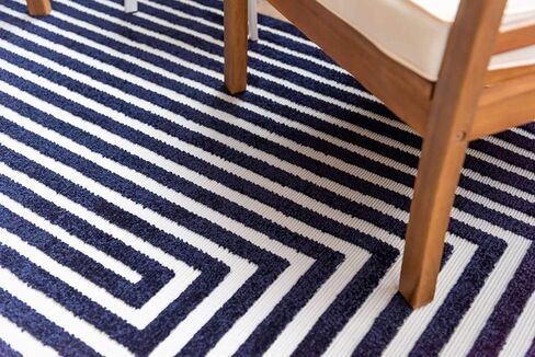 Sabrina Soto Outdoor Collection Area Rug-Prescott, 8 ft x 10 ft, Navy Blue/Ivory in Saudi Arabia