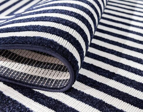 Sabrina Soto Outdoor Collection Area Rug-Prescott, 8 ft x 10 ft, Navy Blue/Ivory in Saudi Arabia