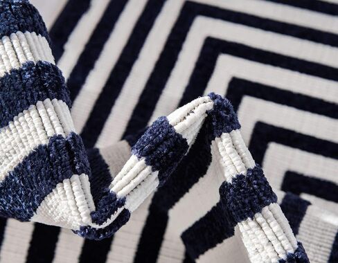 Sabrina Soto Outdoor Collection Area Rug-Prescott, 8 ft x 10 ft, Navy Blue/Ivory in Saudi Arabia