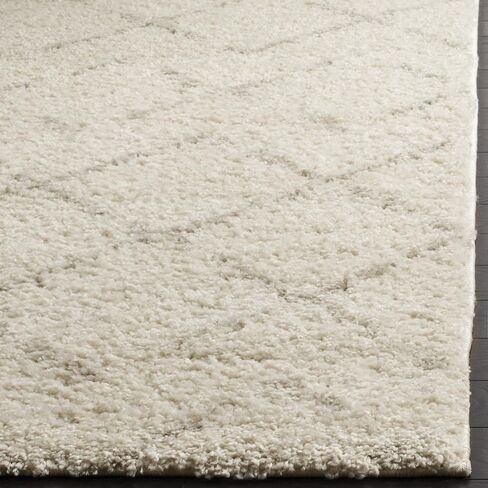 SAFAVIEH Arizona Shag Collection Area Rug - 6'7" x 9'2", Grey & Ivory, Moroccan Design, Non-Shedding & Easy Care, 1.6-inch Thick Ideal for High Traffic Areas in Living Room, Bedroom (ASG743D) in Saudi Arabia