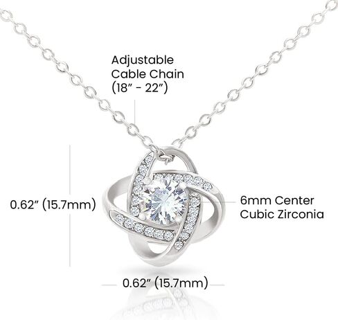 Kidney Donor Thank You Necklace with Message Card, 14k White Gold with Cubic Zirconia in Saudi Arabia