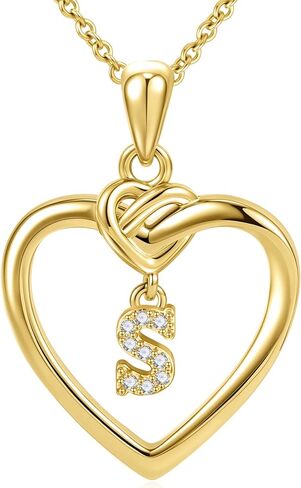 Heart Initial Necklaces for Women Girls Kids, Dainty 18K Gold Plated Heart Initial Necklace Teen Girl Gifts Trendy Stuff Cute Letter Pendant Necklace Birthday Gifts for Women Girls Gold Jewelry in Kuwait