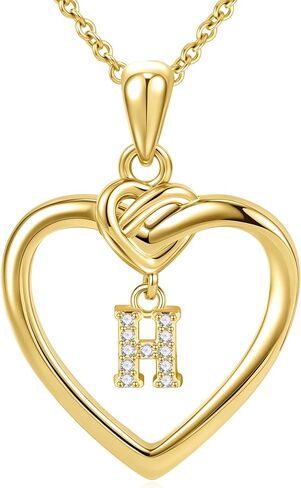Heart Initial Necklaces for Women Girls Kids, Dainty 18K Gold Plated Heart Initial Necklace Teen Girl Gifts Trendy Stuff Cute Letter Pendant Necklace Birthday Gifts for Women Girls Gold Jewelry in Kuwait