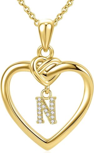 Heart Initial Necklaces for Women Girls Kids, Dainty 18K Gold Plated Heart Initial Necklace Teen Girl Gifts Trendy Stuff Cute Letter Pendant Necklace Birthday Gifts for Women Girls Gold Jewelry in Kuwait