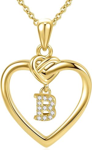 Heart Initial Necklaces for Women Girls Kids, Dainty 18K Gold Plated Heart Initial Necklace Teen Girl Gifts Trendy Stuff Cute Letter Pendant Necklace Birthday Gifts for Women Girls Gold Jewelry in Kuwait
