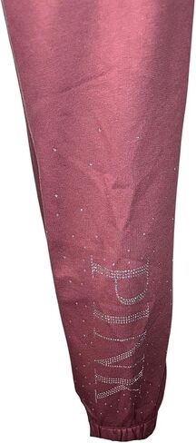 Victoria's Secret Pink Fleece Classis Rhinestone Sweatpants Color Rose Shine New in Saudi Arabia