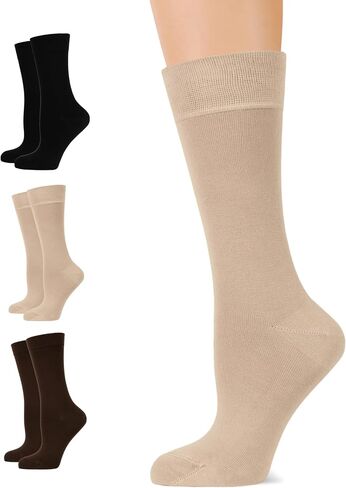 Women's Bamboo Dress Socks, Crew for Business Trouser Casual, Soft, Thin & Seamless, Size 6-9/9-12 (3, 4 or 5 Pairs) in Saudi Arabia