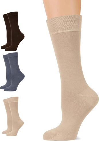Women's Bamboo Dress Socks, Crew for Business Trouser Casual, Soft, Thin & Seamless, Size 6-9/9-12 (3, 4 or 5 Pairs) in Saudi Arabia