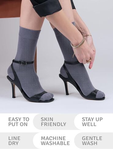Women's Bamboo Dress Socks, Crew for Business Trouser Casual, Soft, Thin & Seamless, Size 6-9/9-12 (3, 4 or 5 Pairs) in Saudi Arabia