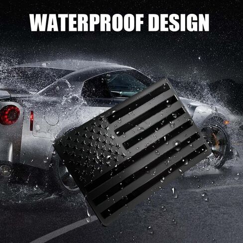 Embossed 3D Metal All Black American Flag Emblem Decal Stickers, Auto Emblem, USA Flag Car Decal, Matte Black 5" x 3" Patriotic USA US Flag Car Decals Bumper Stickers for Cars Window Bumper in Kuwait