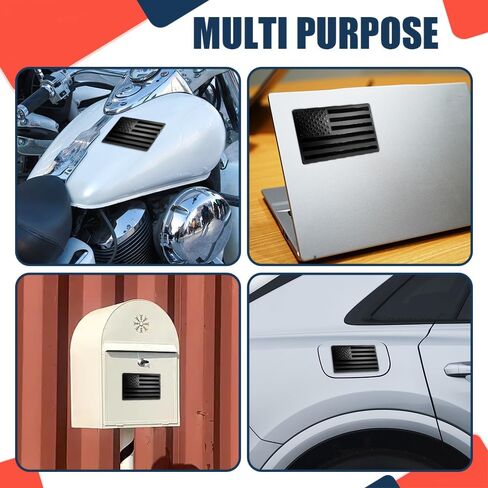 Embossed 3D Metal All Black American Flag Emblem Decal Stickers, Auto Emblem, USA Flag Car Decal, Matte Black 5" x 3" Patriotic USA US Flag Car Decals Bumper Stickers for Cars Window Bumper in Kuwait