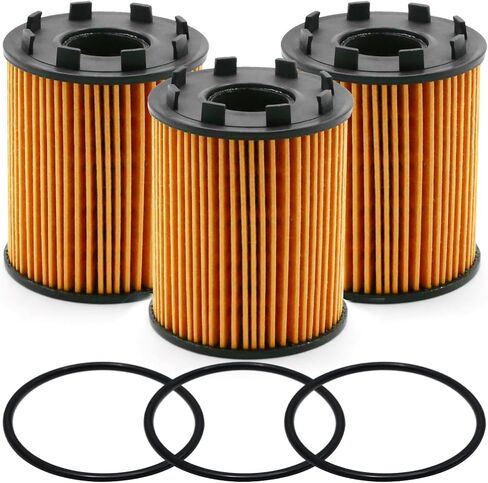 68102241AA Oil Filter, Robust Engine Oil Filters 3 Pack, Replacement for Fiat 500 1.4L 2012-2019 Replacement for Dodge Dart 1.4L 2013-2016 Replacement for Jeep Renegade 1.4L 2015-2018 in Saudi Arabia