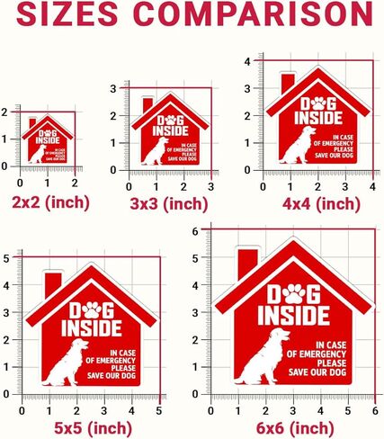 (3Pcs) Dog Inside Fire Sticker, Dog Inside in Case of Emergency Please Save Our Dogs Decal, Pet Emergency Stickers, Sticker Waterproof for Home, Door, Decal 5" (Normal, 5in) in Saudi Arabia