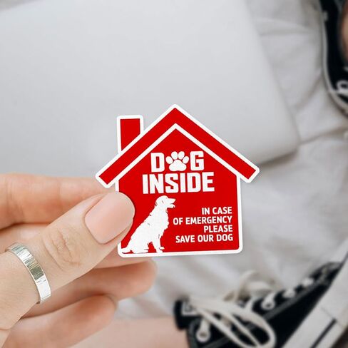 (3Pcs) Dog Inside Fire Sticker, Dog Inside in Case of Emergency Please Save Our Dogs Decal, Pet Emergency Stickers, Sticker Waterproof for Home, Door, Decal 5" (Normal, 5in) in Saudi Arabia