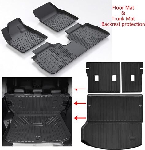 سجادات الأرضية وبطانات الحمولة لسيارة Hyundai KONA 2024 (الطراز الكهربائي غير المناسب)، TPE للحماية من جميع الأحوال الجوية، بطانات أرضية السيارة للصف الأول والثاني ملحقات حصيرة صندوق السيارة - أسود in Kuwait