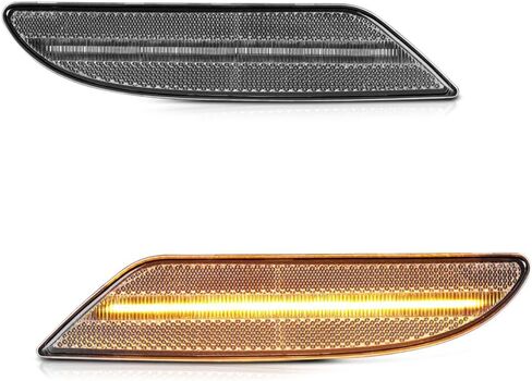 VIPMOTOZ Front Full LED Side Marker Lights Lamps Compatible With 2007-2009 Mercedes Benz W221 S Class S550 S600 Chrome Housing Clear Lens 6000K Diamond White 2-Pieces Pair Set in Saudi Arabia