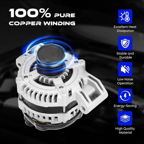 Alternator Replacement New for Chrysler 300, for Dodge Challenger, for Charger, for Durango, for Jeep Grand Cherokee, 2011-2017, for Ram 1500 2016-2017, Replace for 11572(Only for 3.6L) in Saudi Arabia